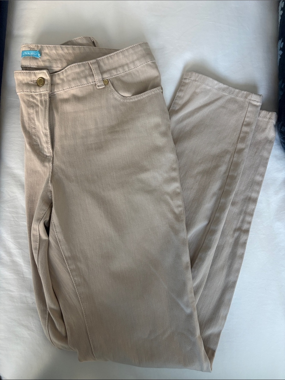 Classic Straight-Leg Pants in Light Beige